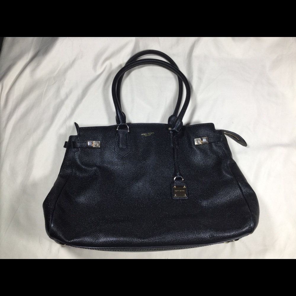 Henri Bendel Black Caviar Leather Carlyle Handbag